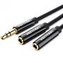 Vention Cable Estéreo BBSBY Jack 3.5 mm Macho a 2x Jack 3.5 mm Hembra 30 cm Negro